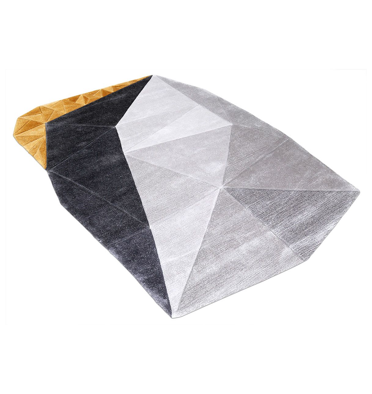 Tapis de Salon Gris, Noir et Jaune Topaze - Cristal