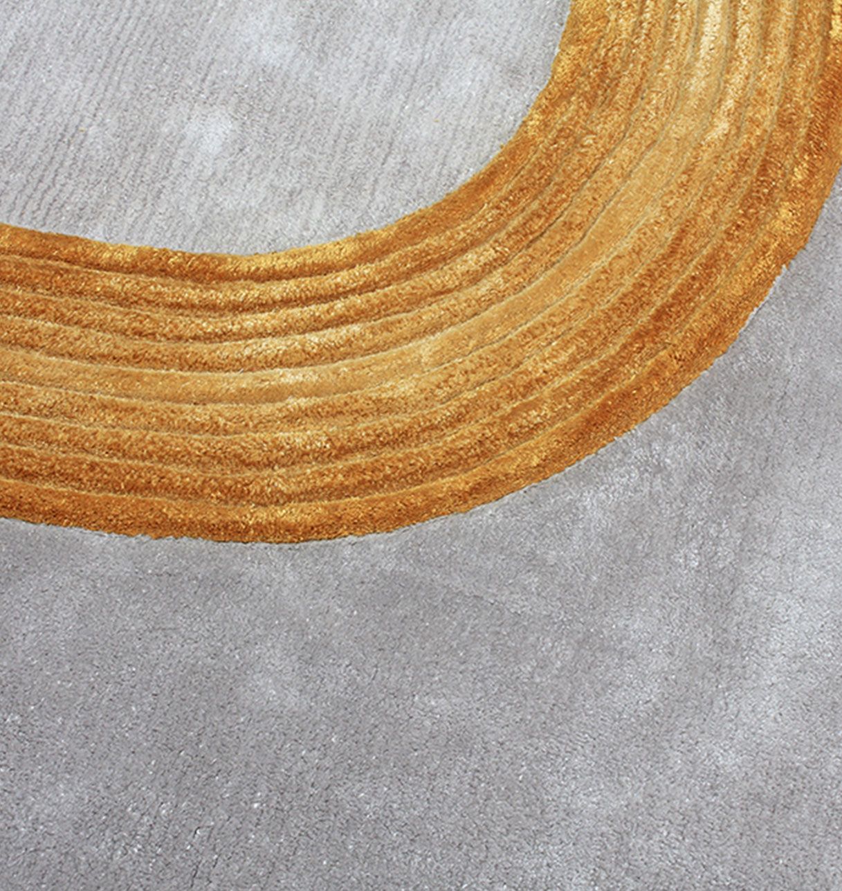 Tapis de Salon Ovale Gris, Jaune et Bleu - Eclat