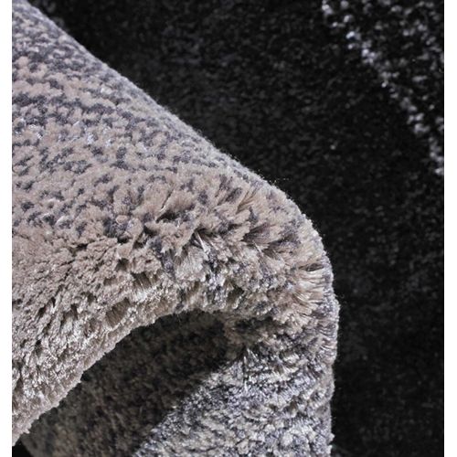 Tapis Ovale Noir et Gris Dégradés - Pure
