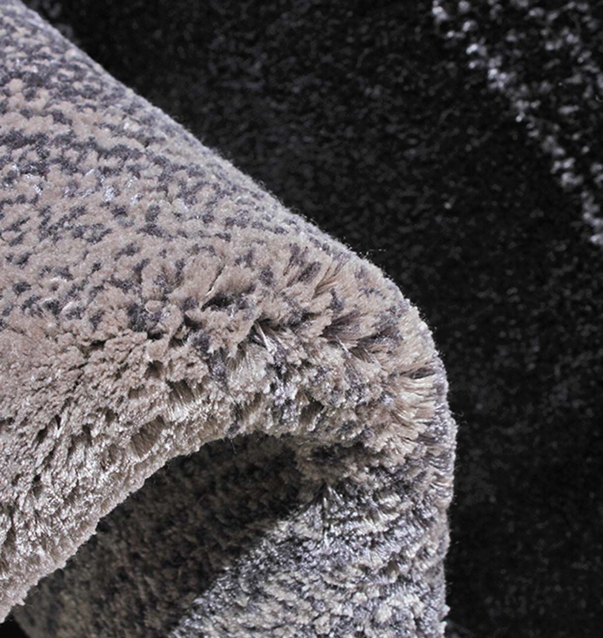 Tapis Ovale Noir et Gris Dégradés - Pure