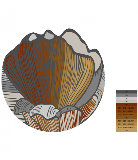 Tapis Rond Rouge, Orange et Gris - Essentiel