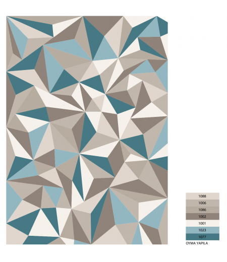 Tapis Rectangulaire à Motifs Géométriques - Celeste