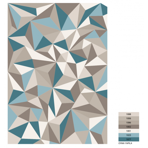 Tapis Rectangulaire à Motifs Géométriques - Celeste