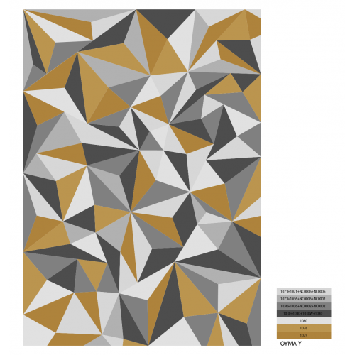 Alfombra rectangular de lana y viscosa - Celeste