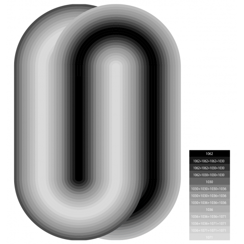 Alfombra redondeada negra y gris - Pure