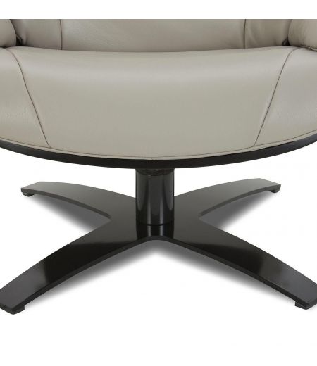 Fauteuil en cuir et chêne noir - Naos