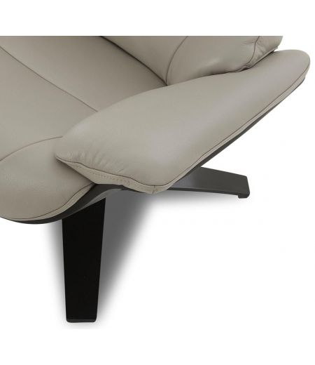 Fauteuil en cuir et chêne noir - Naos