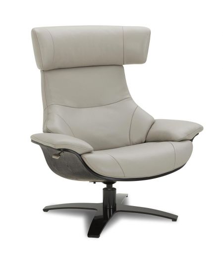 Fauteuil en cuir et chêne noir - Naos