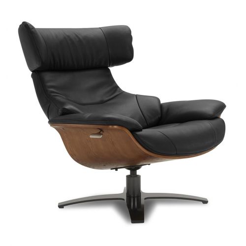 Sillón de cuero y roble Natural - Naos