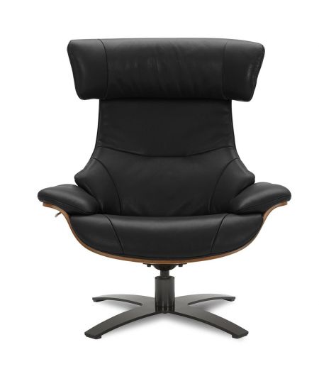 Sillón de cuero y roble Natural - Naos