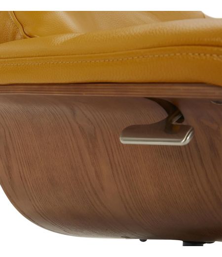 Sillón de cuero y roble Natural - Naos