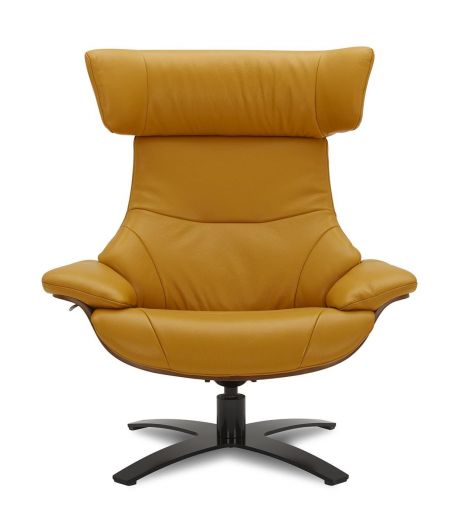 Sillón de cuero y roble Natural - Naos