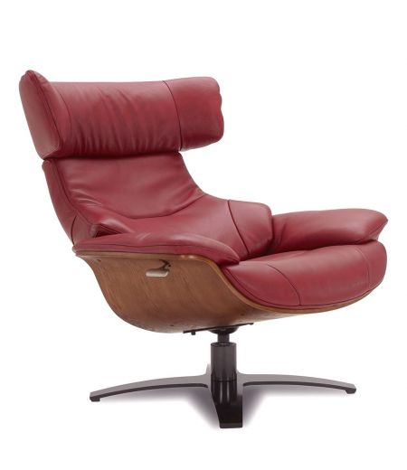 Sillón de cuero y roble Natural - Naos