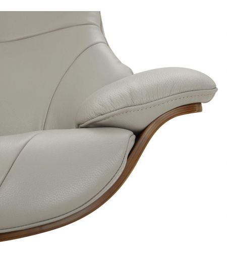 Sillón de cuero y roble Natural - Naos