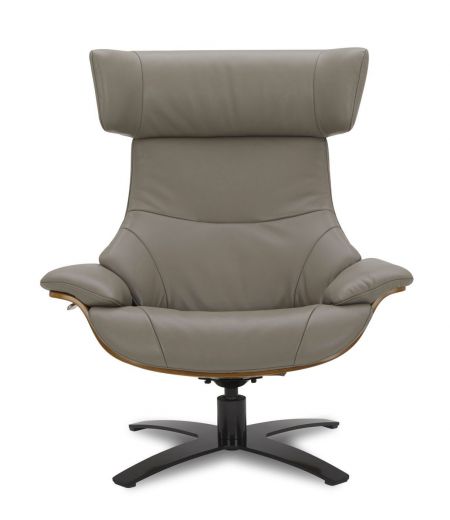 Sillón de cuero y roble Natural - Naos