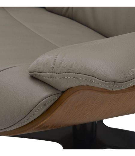 Sillón de cuero y roble Natural - Naos