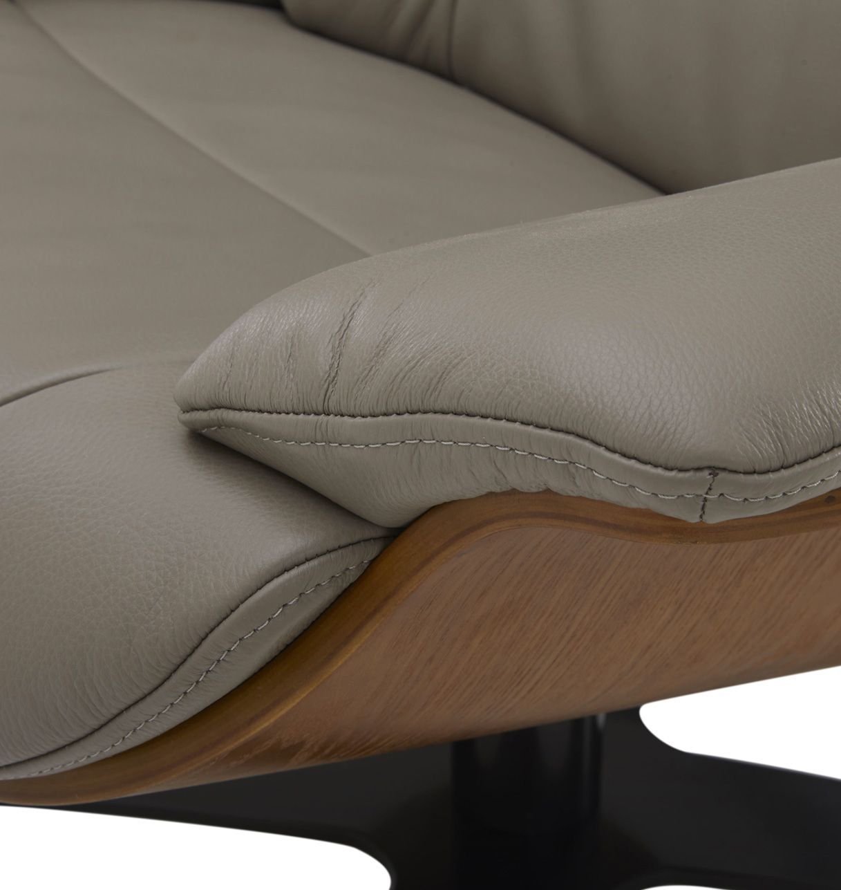 Sillón de cuero y roble Natural - Naos