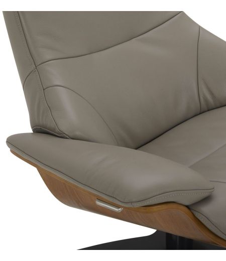 Sillón de cuero y roble Natural - Naos