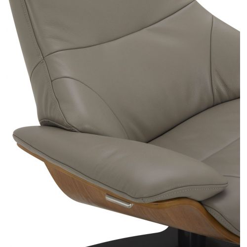 Sillón de cuero y roble Natural - Naos