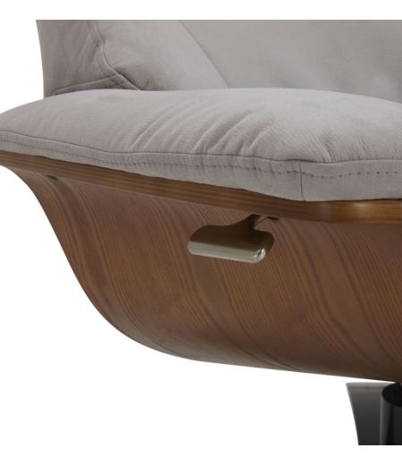 Sillón de microfibra y roble natural - Naos