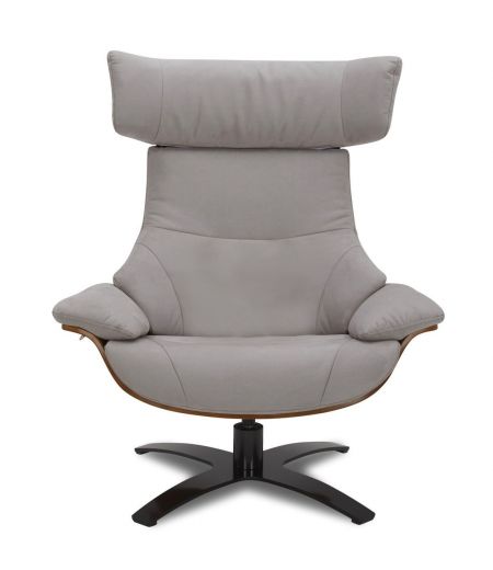 Sillón de microfibra y roble natural - Naos