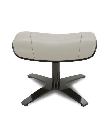 Pouf en cuir et chêne noir - Naos