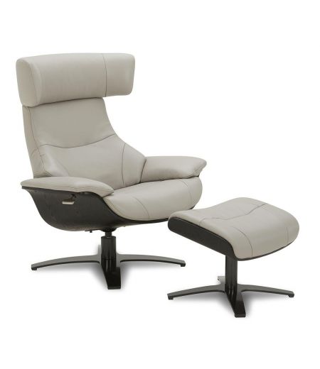 Puf en piel y roble negro - Naos