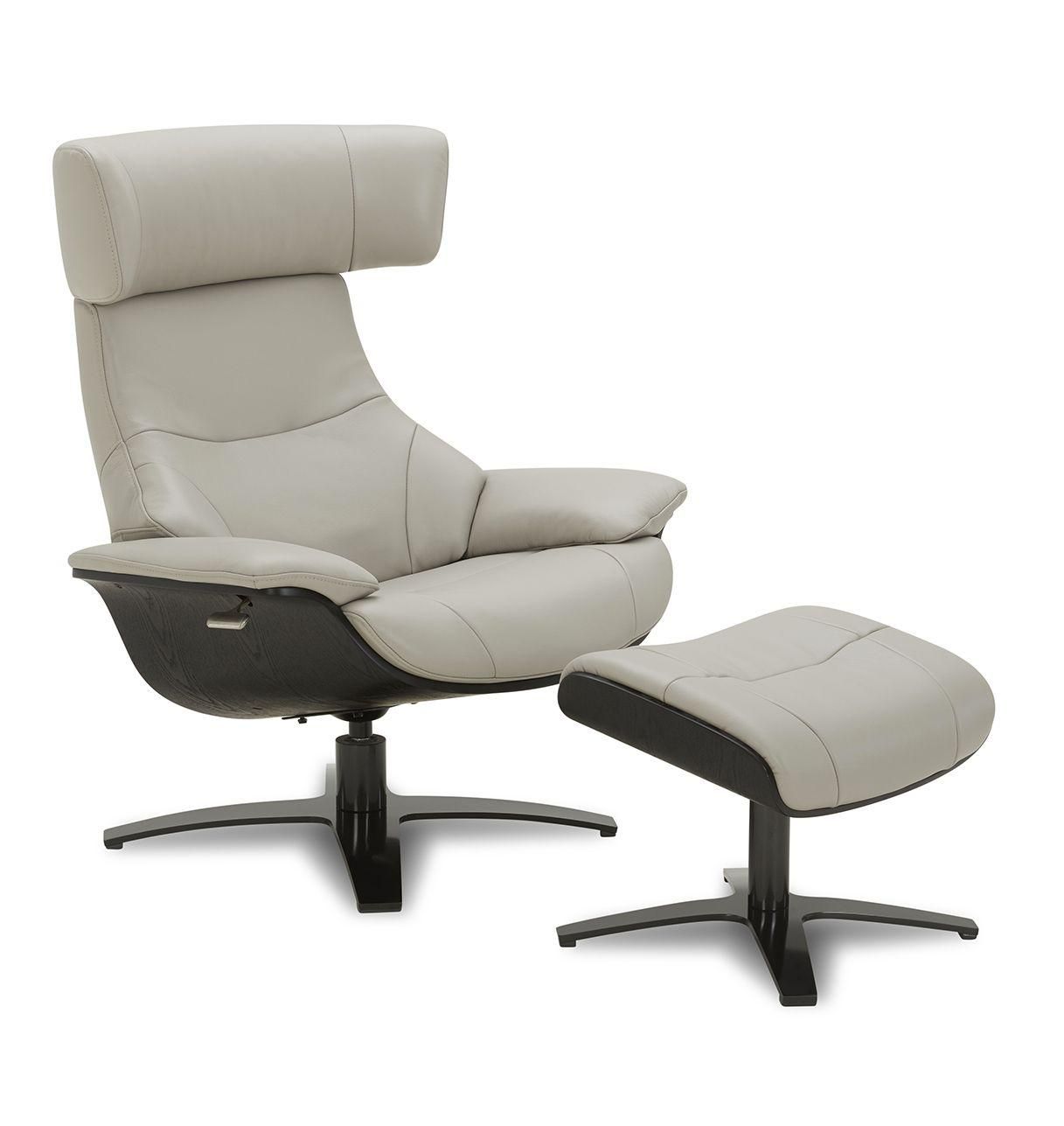 Puf en piel y roble negro - Naos