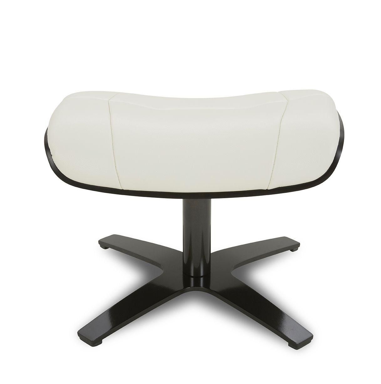 Pouf en cuir et chêne noir - Naos