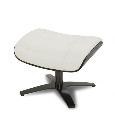 Pouf en cuir et chêne noir - Naos