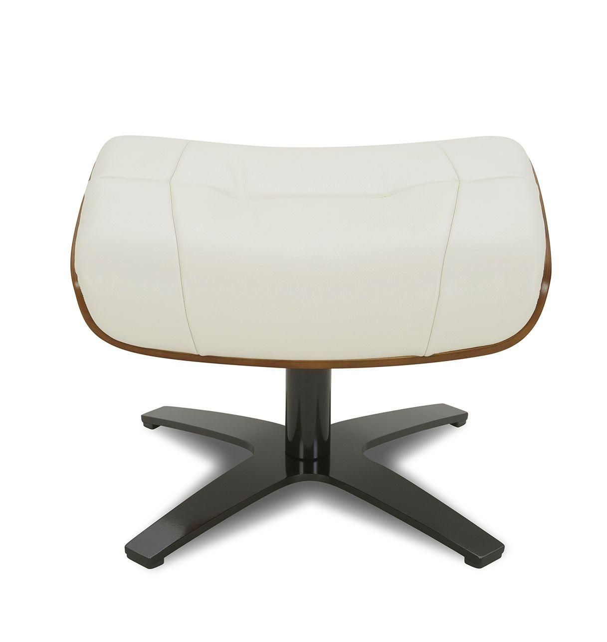 Pouf en cuir et chêne Naturel - Naos