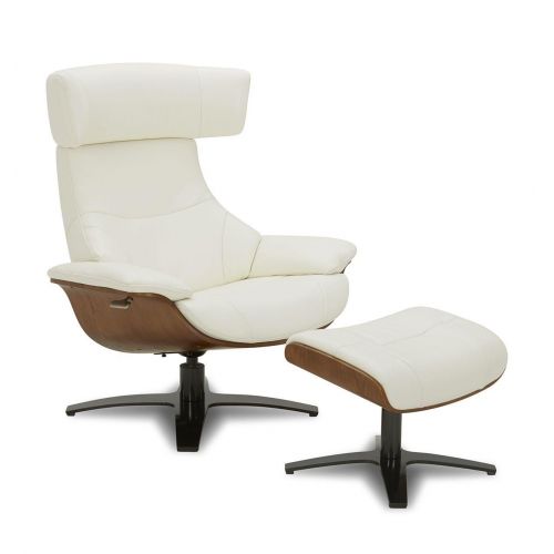 Puf en piel y roble natural - Naos