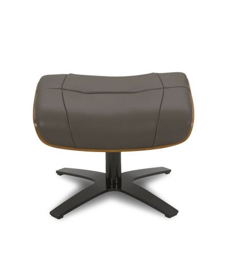 Pouf en cuir et chêne Naturel - Naos