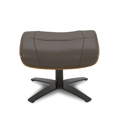 Puf en piel y roble natural - Naos