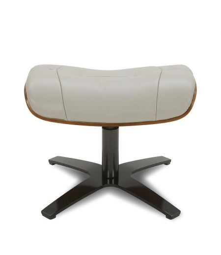 Pouf en cuir et chêne Naturel - Naos