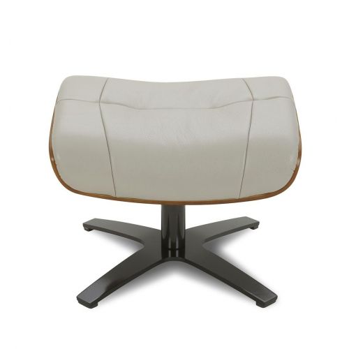 Puf en piel y roble natural - Naos