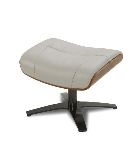 Puf en piel y roble natural - Naos