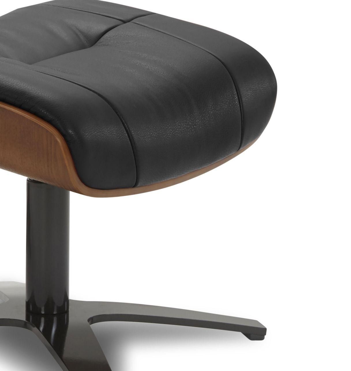 Puf en piel y roble natural - Naos