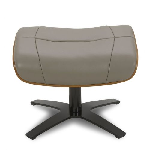 Puf en piel y roble natural - Naos