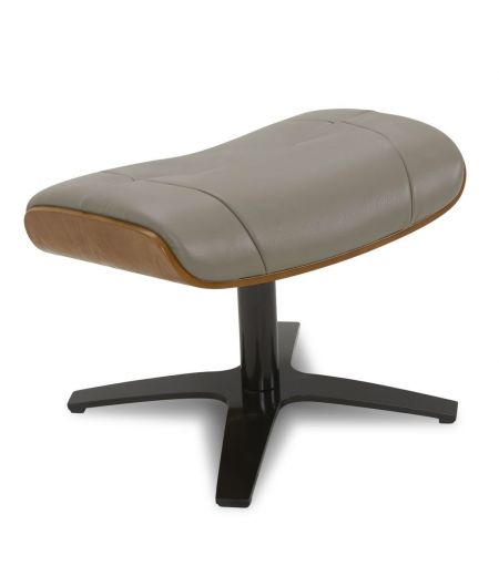 Puf en piel y roble natural - Naos