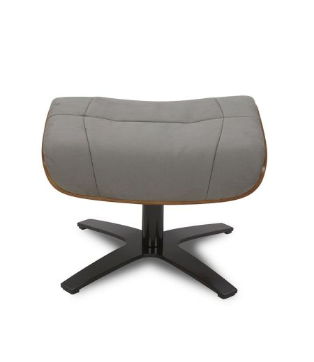 Pouf en Microfibre et chêne Naturel - Naos