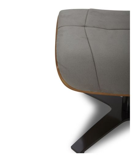 Puf de microfibra y roble natural - Naos