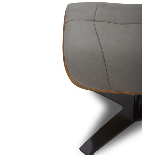 Puf de microfibra y roble natural - Naos