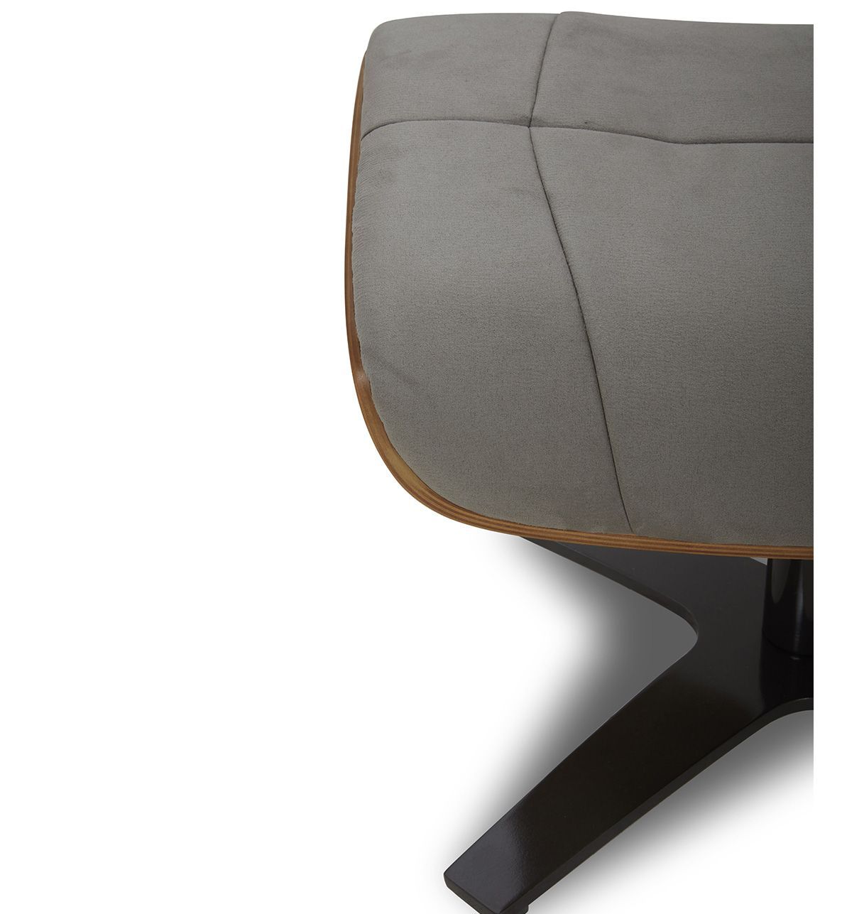 Pouf en Microfibre et chêne Naturel - Naos