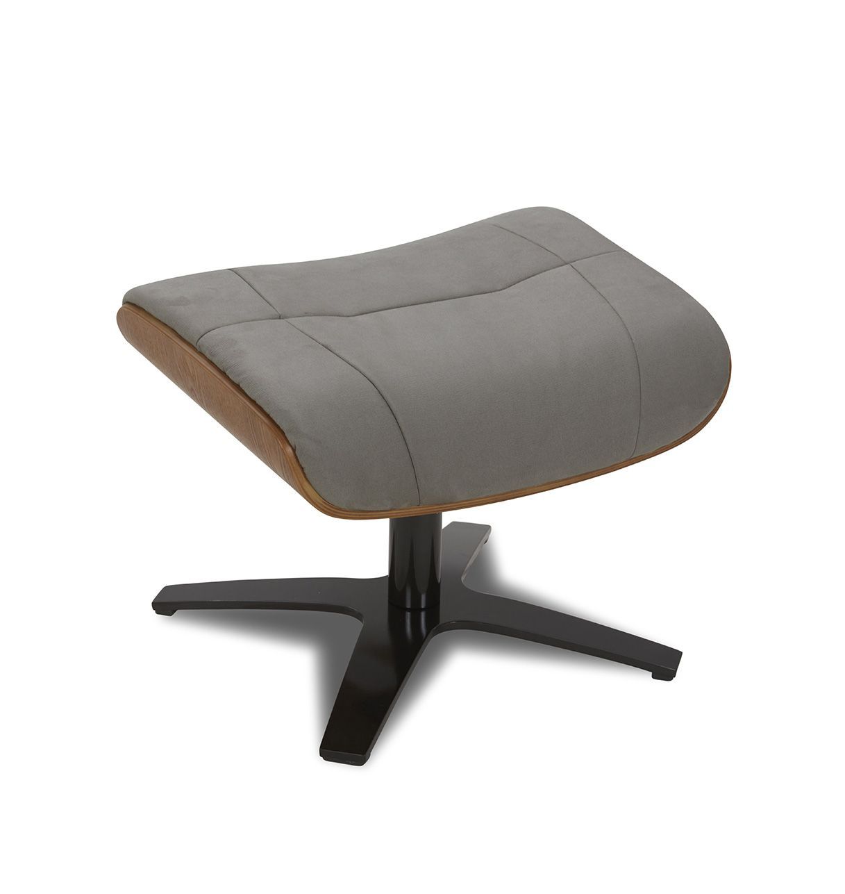 Pouf en Microfibre et chêne Naturel - Naos