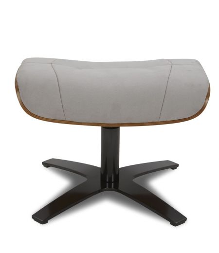 Pouf en Microfibre et chêne Naturel - Naos