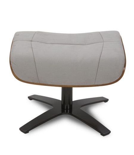 Puf de microfibra y roble natural - Naos