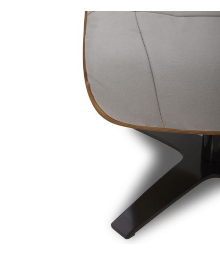 Puf de microfibra y roble natural - Naos