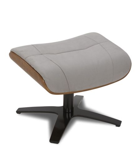 Puf de microfibra y roble natural - Naos