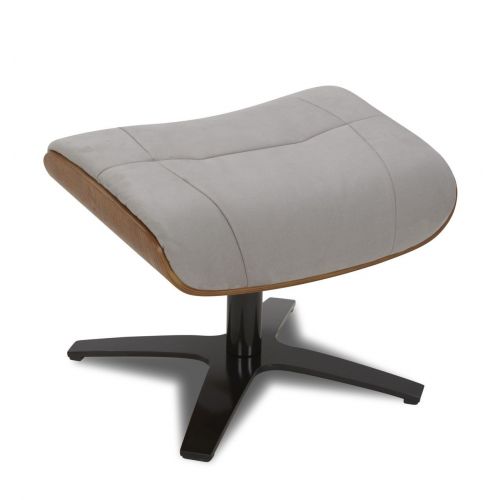 Puf de microfibra y roble natural - Naos